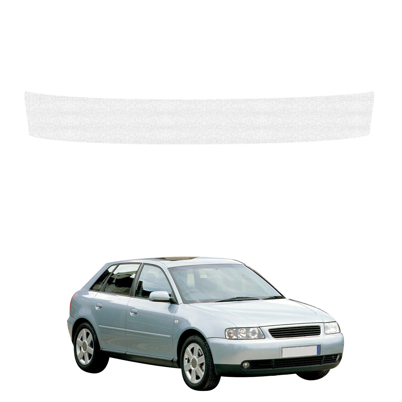 Balta techninė apsauginė danga bagažinės slenksčiui Audi A3 8L hečbekas 5D (1999-2003) GRIZZ HeavyDuty White