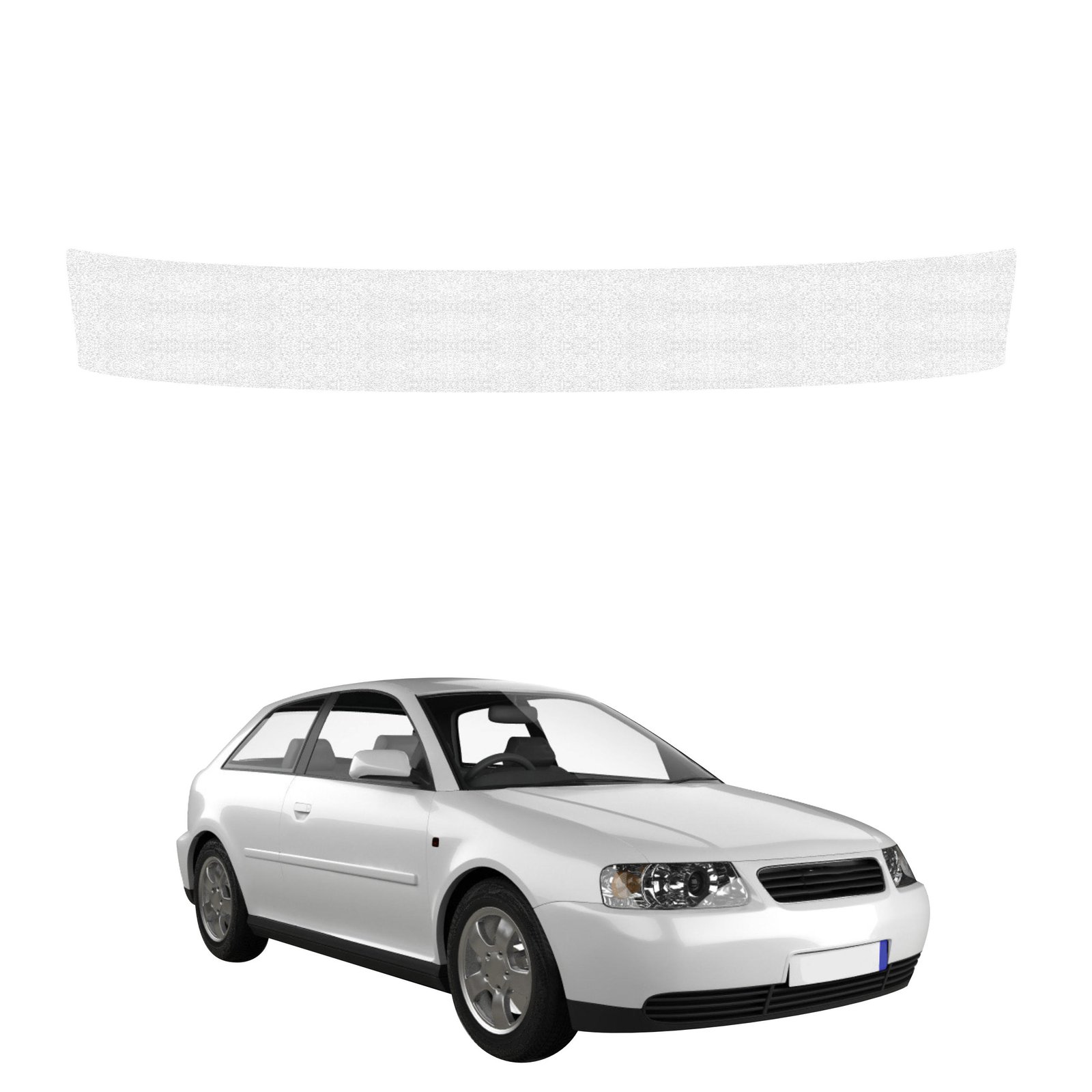 Balta techninė apsauginė danga bagažinės slenksčiui Audi A3 8L hečbekas 3D (1996-2003) GRIZZ HeavyDuty White