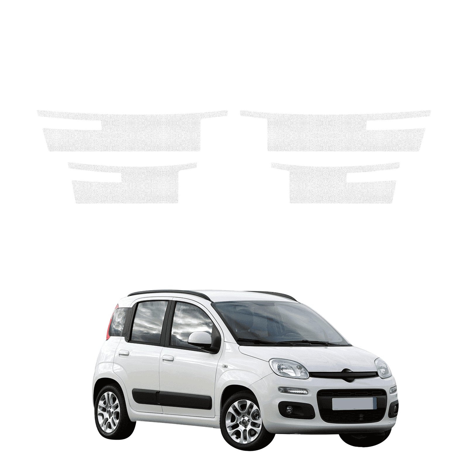Komplektas 4w1 Balta techninė apsauginė danga slenksčiams Fiat Panda 3 hečbekas 5D (2011-2016) GRIZZ HeavyDuty White