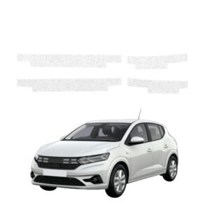 Komplektas 4w1 Balta techninė apsauginė danga slenksčiams Dacia Sandero (2020-2026) GRIZZ HeavyDuty White