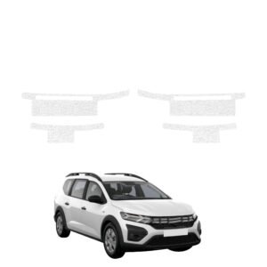 Komplektas 4w1 Balta techninė apsauginė danga slenksčiams Dacia Jogger (2022-2026) GRIZZ HeavyDuty White