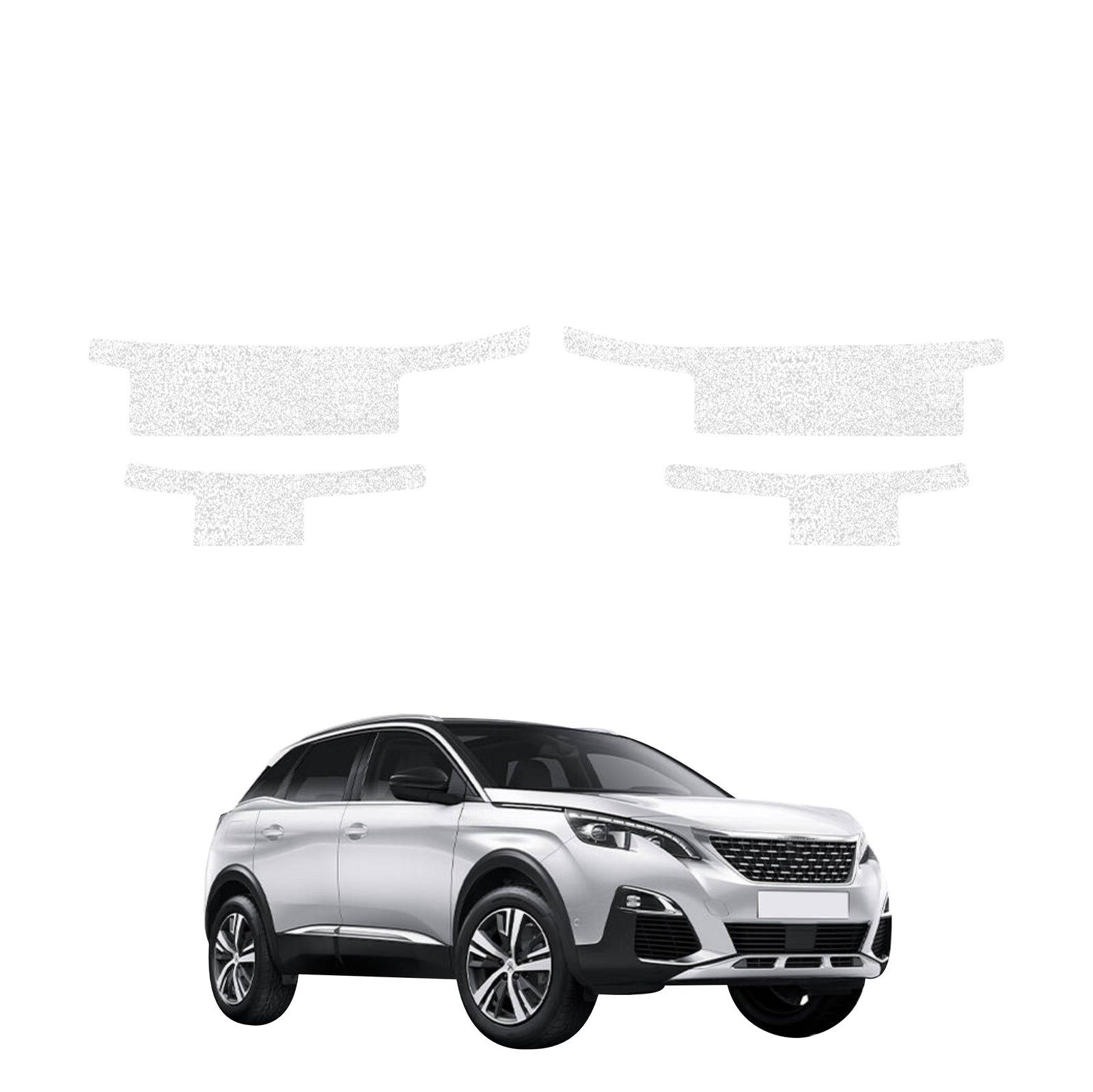Komplektas 4w1 Balta techninė apsauginė danga slenksčiams Peugeot 3008 (2016-2024) GRIZZ HeavyDuty White