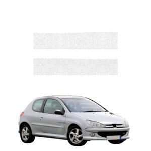 Komplektas 2w1 Balta techninė apsauginė danga slenksčiams Peugeot 206 (1998-2009) GRIZZ HeavyDuty White