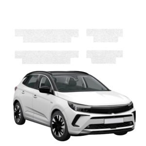 Komplektas 4w1 Balta techninė apsauginė danga slenksčiams Opel Grandland (2021-2024) GRIZZ HeavyDuty White