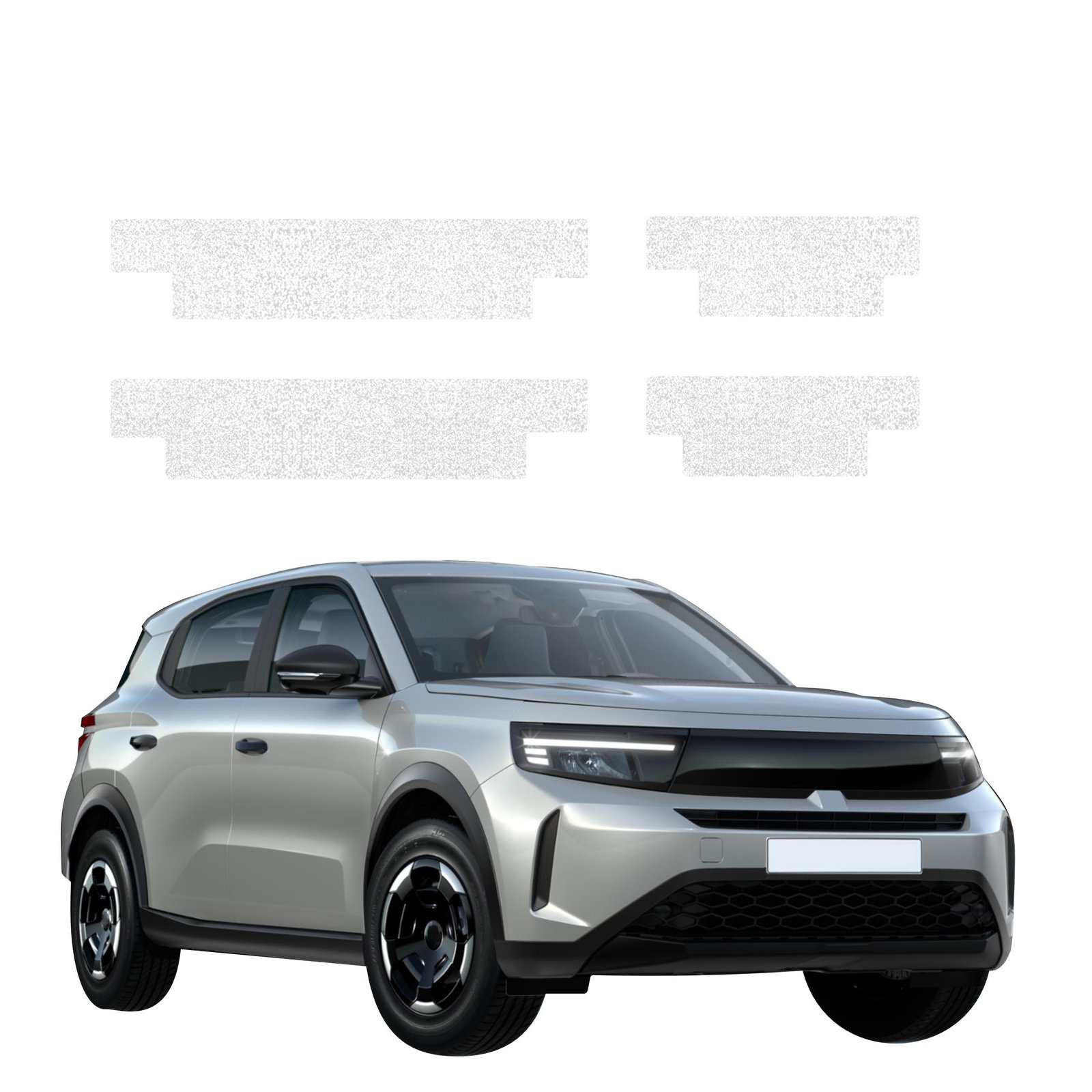 Komplektas 4w1 Balta techninė apsauginė danga slenksčiams Opel Frontera (2024-2026) GRIZZ HeavyDuty White