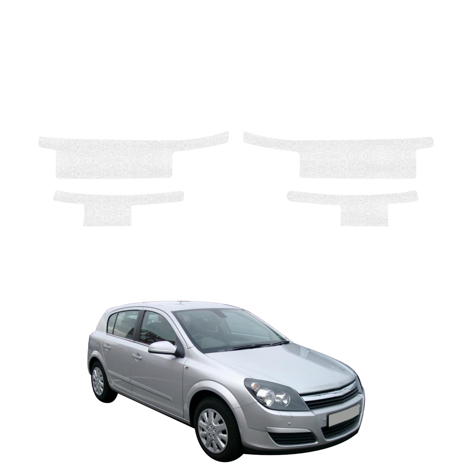 Komplektas 4w1 Balta techninė apsauginė danga slenksčiams Opel Astra H hečbekas 5D (2004-2014) GRIZZ HeavyDuty White