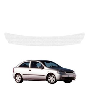 Balta techninė apsauginė danga bagažinės slenksčiui Opel Astra G hečbekas 3D (1998-2009) GRIZZ HeavyDuty White
