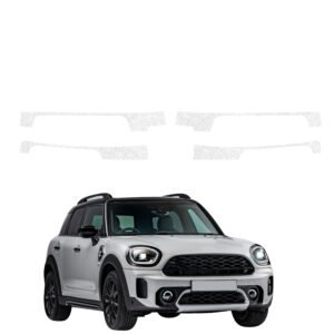 Komplektas 4w1 Balta techninė apsauginė danga slenksčiams Mini Countryman (2023-2026) GRIZZ HeavyDuty White