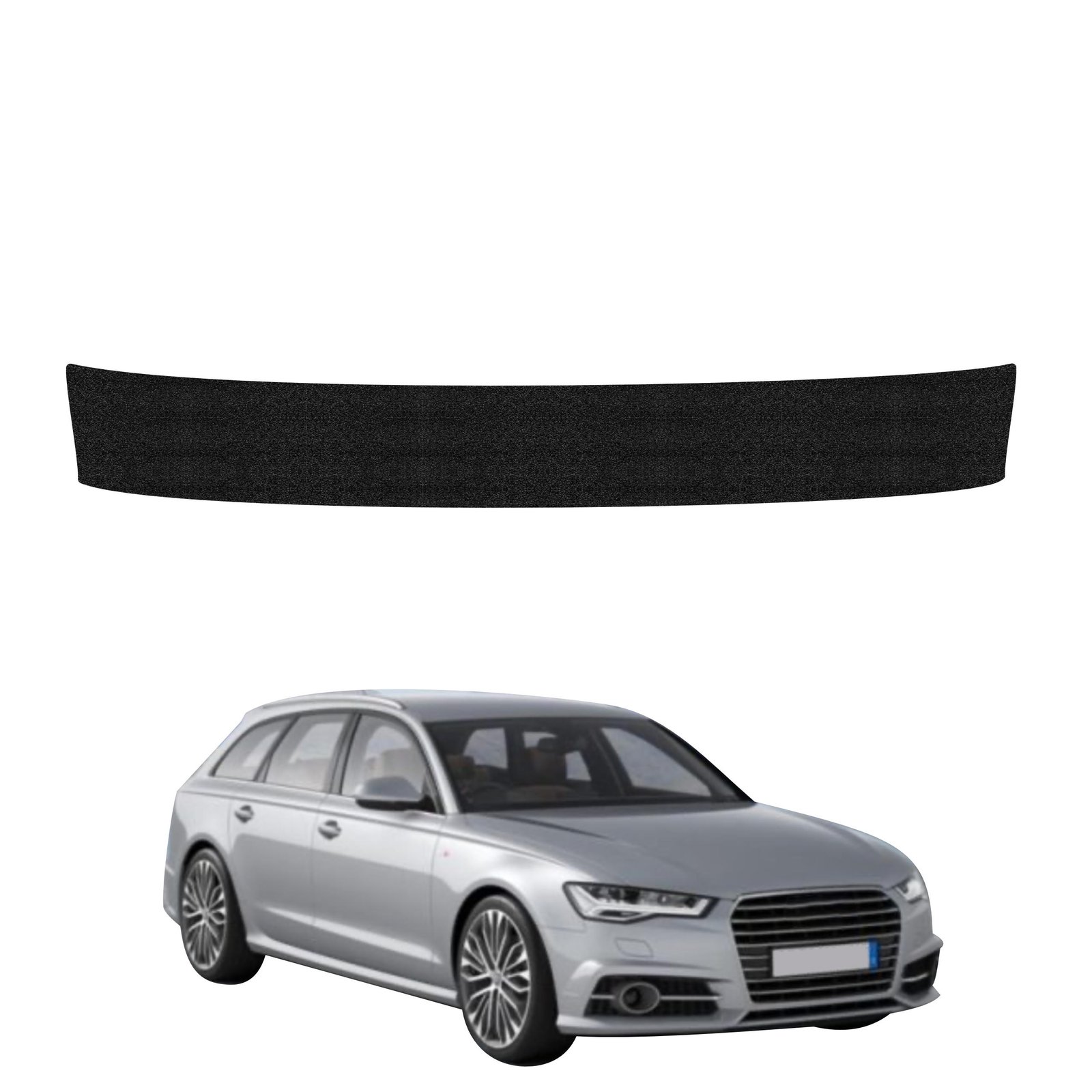 Juoda techninė apsauginė danga bagažinės slenksčiui Audi A6 C7 Avant Facelifting (2014-2018) GRIZZ HeavyDuty Black