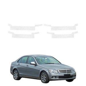 Komplektas 4w1 Balta techninė apsauginė danga slenksčiams Mercedes Benz C Klasa W204 Sedan (2007-2011) GRIZZ HeavyDuty White