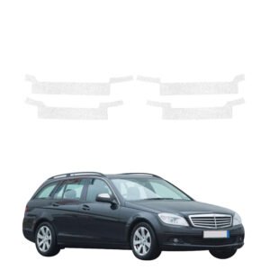 Komplektas 4w1 Balta techninė apsauginė danga slenksčiams Mercedes Benz C Klasa S204 universalas (2007-2011) GRIZZ HeavyDuty White
