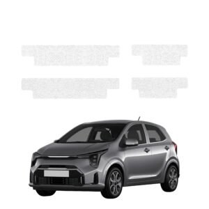 Komplektas 4w1 Balta techninė apsauginė danga slenksčiams Kia Picanto (2023-2026) GRIZZ HeavyDuty White