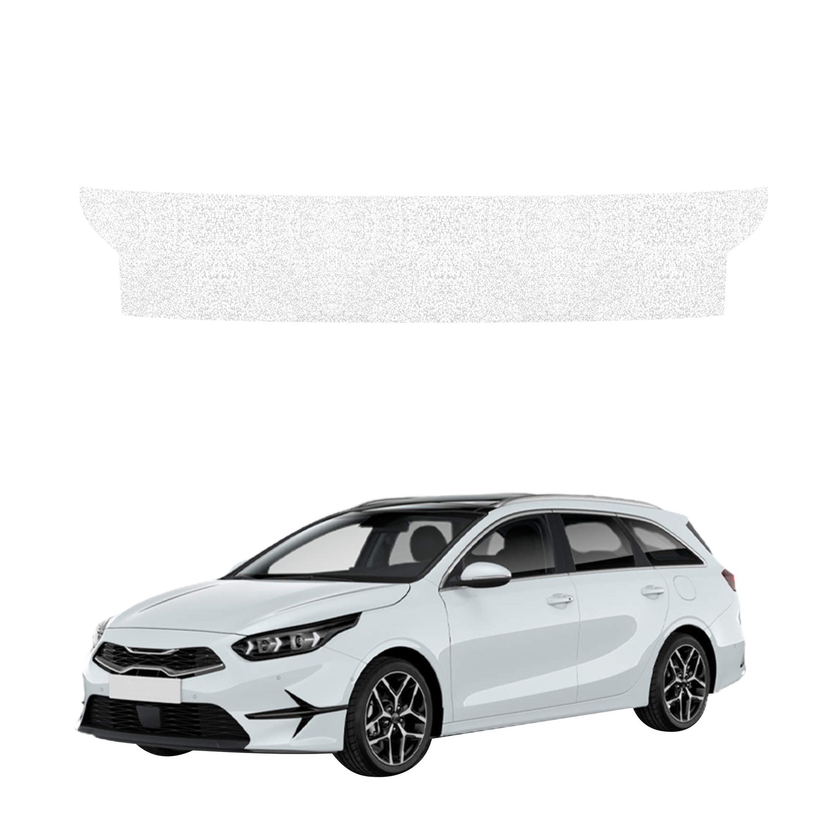 Balta techninė apsauginė danga bagažinės slenksčiui Kia Ceed SW universalas (2021-2025) GRIZZ HeavyDuty White