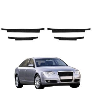 Komplektas 4w1 Juoda techninė apsauginė danga slenksčiams Audi A6 C6 Sedan 4D (2004-2008) GRIZZ HeavyDuty Black