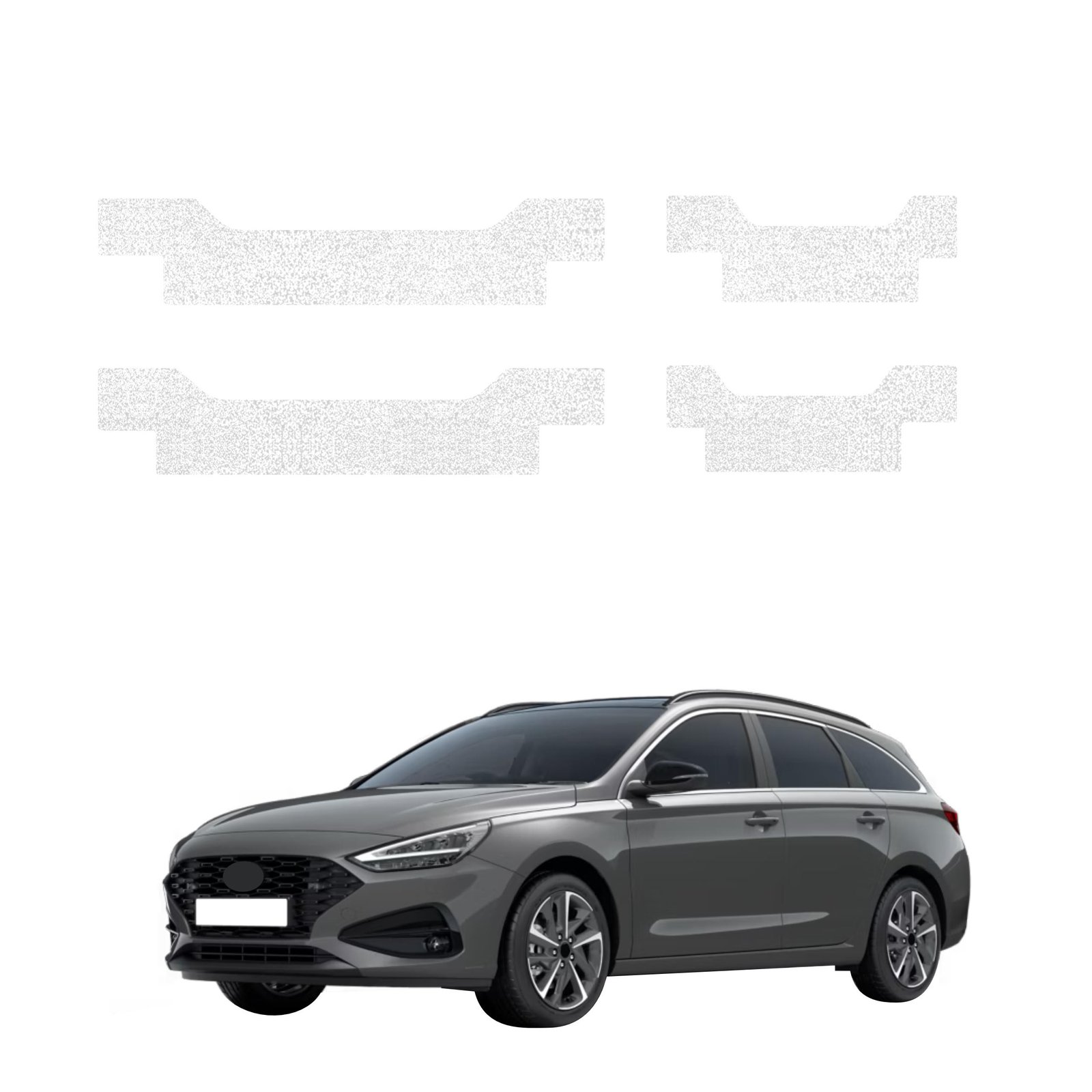 Komplektas 4w1 Balta techninė apsauginė danga slenksčiams Hyundai i30 Wagon (2020-2026) GRIZZ HeavyDuty White