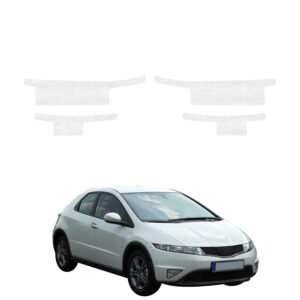 Komplektas 4w1 Balta techninė apsauginė danga slenksčiams Honda Civic 8 hečbekas 5D (2009-2011) GRIZZ HeavyDuty White