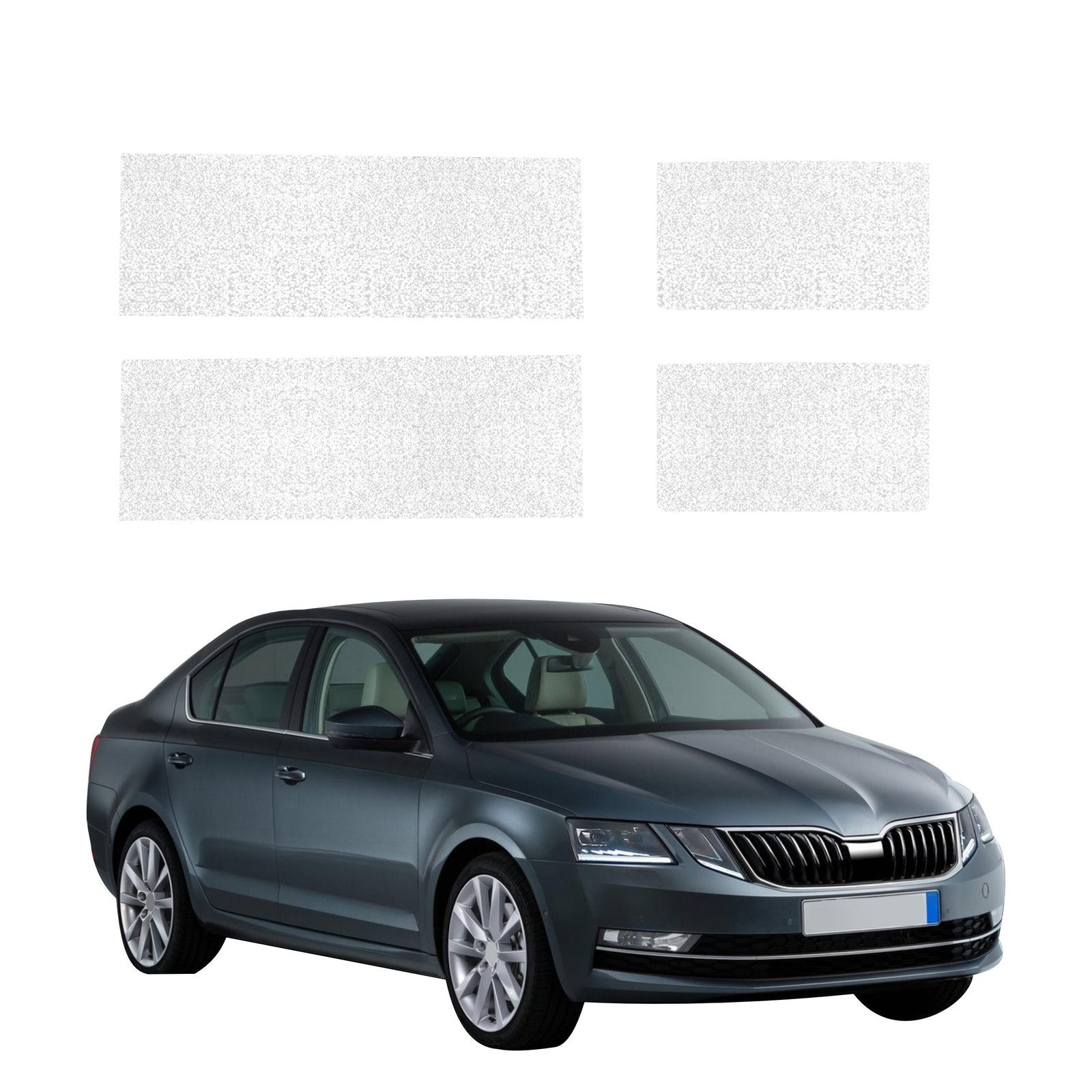 Komplektas 4w1 Balta techninė apsauginė danga slenksčiams Skoda Octavia 3 (2017-2020) GRIZZ HeavyDuty White