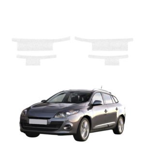Komplektas 4w1 Balta techninė apsauginė danga slenksčiams Renault Megane 3 universalas 5D (2008-2012) GRIZZ HeavyDuty White