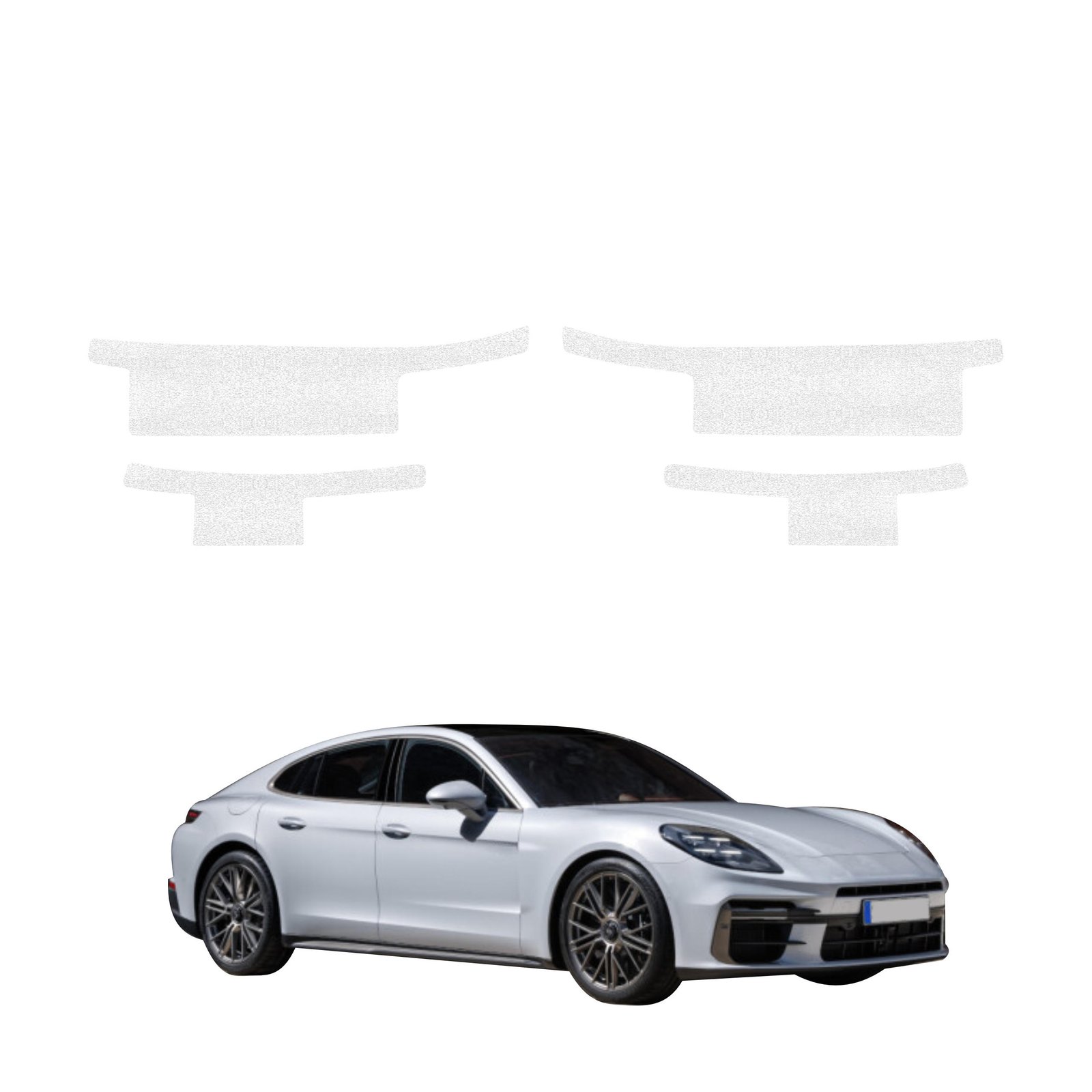 Komplektas 4w1 Balta techninė apsauginė danga slenksčiams Porsche Panamera 2 (2016-2024) GRIZZ HeavyDuty White