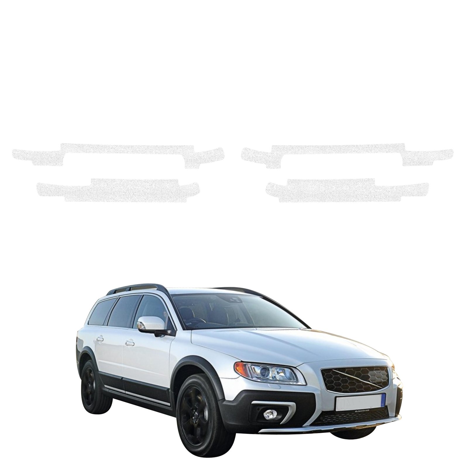 Komplektas 4w1 Balta techninė apsauginė danga slenksčiams Volvo XC70 3 universalas 5D (2013-2016) GRIZZ HeavyDuty White