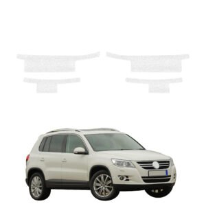 Komplektas 4w1 Balta techninė apsauginė danga slenksčiams Volkswagen Tiguan 5D (2007-2011) GRIZZ HeavyDuty White