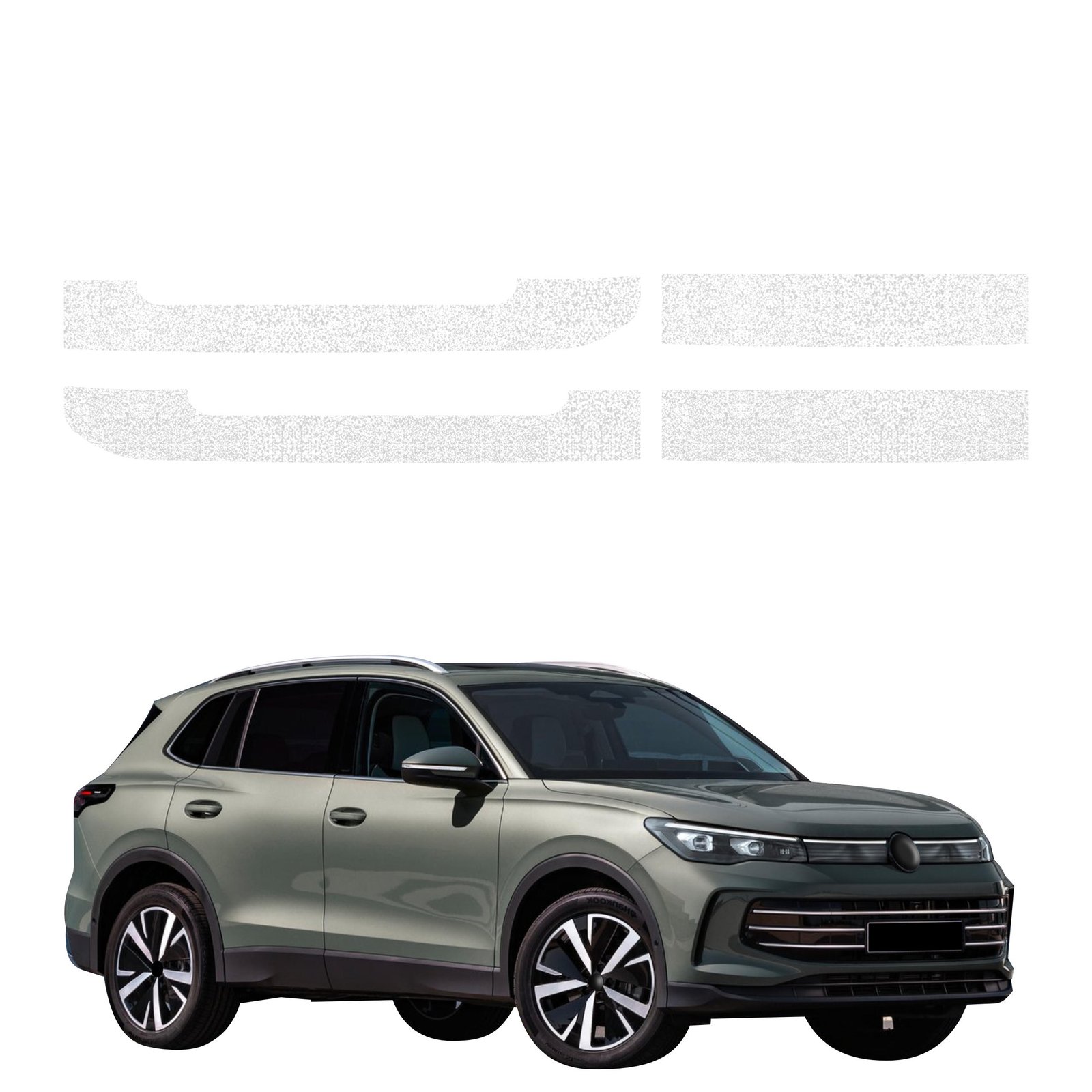 Komplektas 4w1 Balta techninė apsauginė danga slenksčiams Volkswagen Tiguan 3 (2024-2026) GRIZZ HeavyDuty White