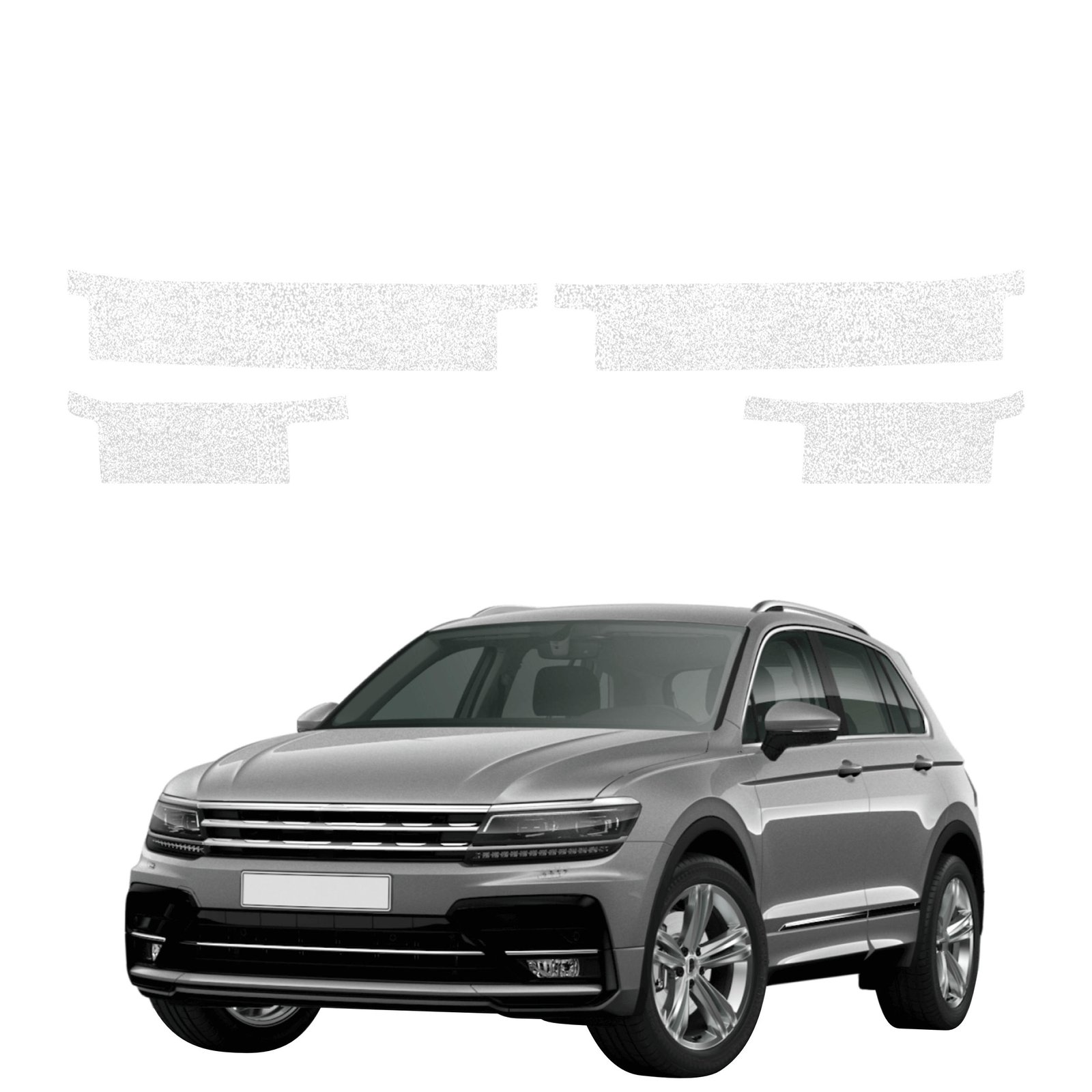 Komplektas 4w1 Balta techninė apsauginė danga slenksčiams Volkswagen Tiguan 2 (2016-2020) GRIZZ HeavyDuty White