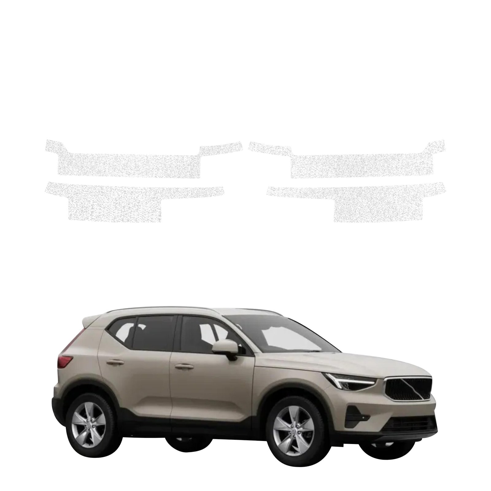 Komplektas 4w1 Balta techninė apsauginė danga slenksčiams Volvo XC40 (2022-2026) GRIZZ HeavyDuty White