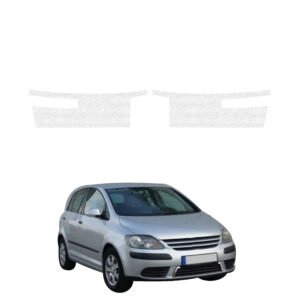 Komplektas 2w1 Balta techninė apsauginė danga slenksčiams Volkswagen Golf Plus hečbekas 5D (2004-2008) GRIZZ HeavyDuty White