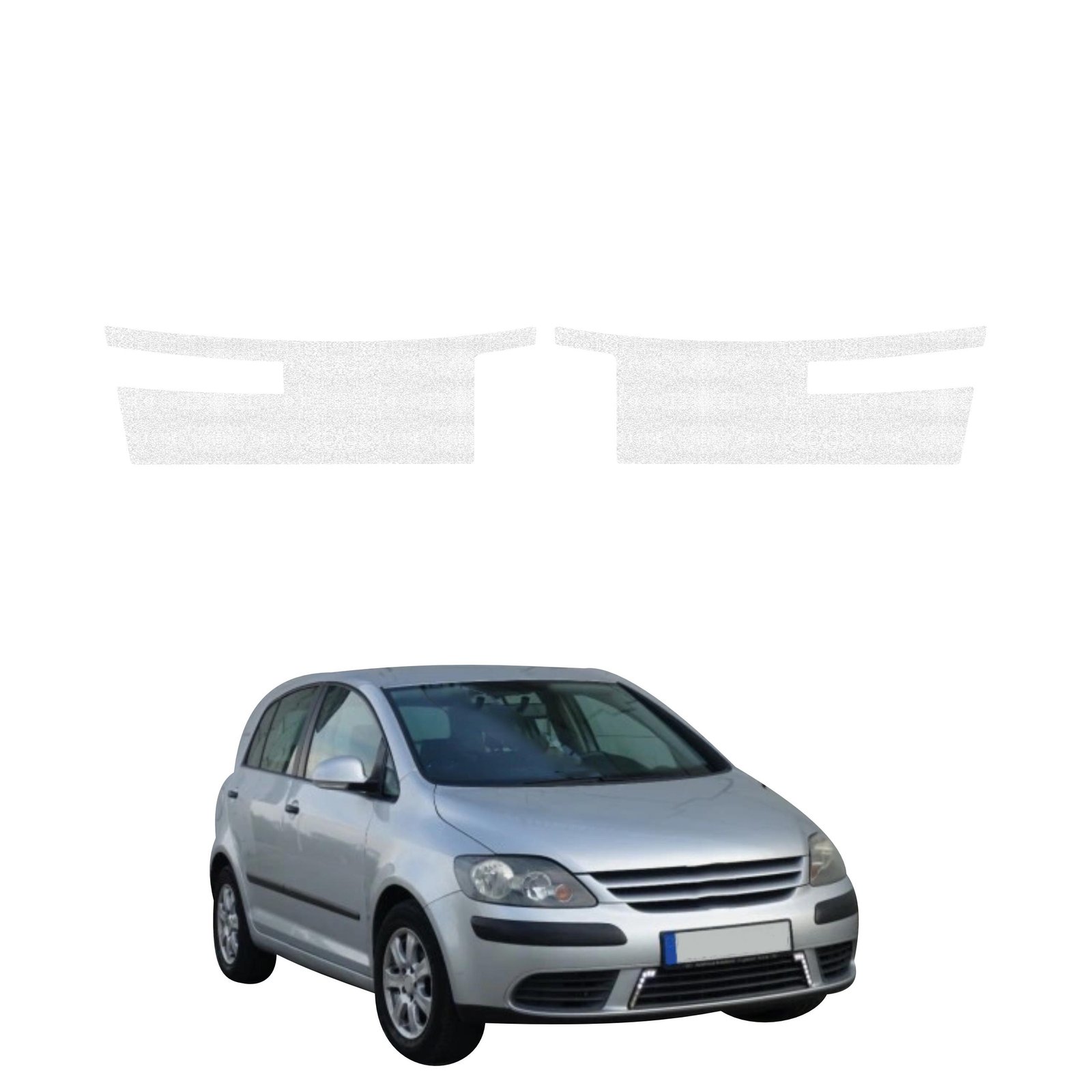 Komplektas 2w1 Balta techninė apsauginė danga slenksčiams Volkswagen Golf Plus hečbekas 5D (2004-2008) GRIZZ HeavyDuty White