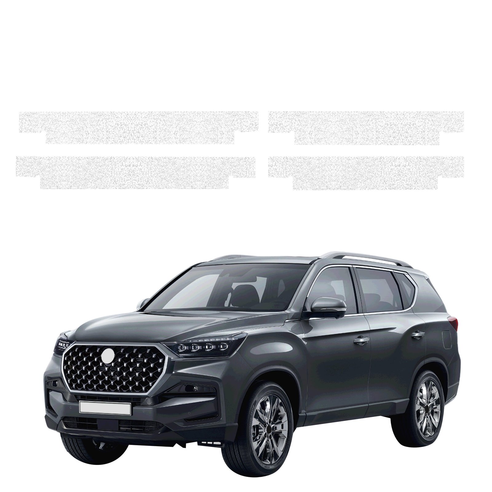 Komplektas 4w1 Balta techninė apsauginė danga slenksčiams SsangYong Rexton (2023-2026) GRIZZ HeavyDuty White