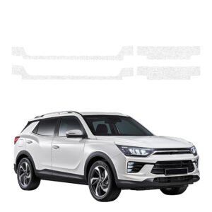 Komplektas 4w1 Balta techninė apsauginė danga slenksčiams SsangYong Korando (2023-2026) GRIZZ HeavyDuty White