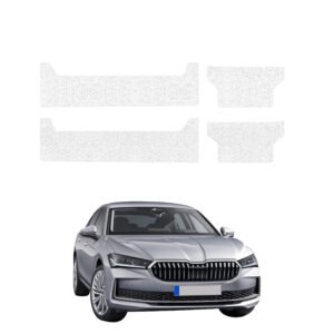 Komplektas 4w1 Balta techninė apsauginė danga slenksčiams Skoda Superb 4 Liftback (2024-2026) GRIZZ HeavyDuty White