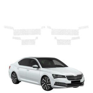 Komplektas 4w1 Balta techninė apsauginė danga slenksčiams Skoda Superb 3 Liftback (2019-2023) GRIZZ HeavyDuty White