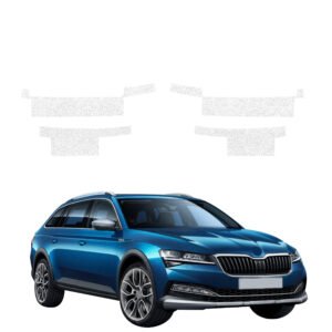 Komplektas 4w1 Balta techninė apsauginė danga slenksčiams Skoda Superb 3 Combi (2019-2023) GRIZZ HeavyDuty White