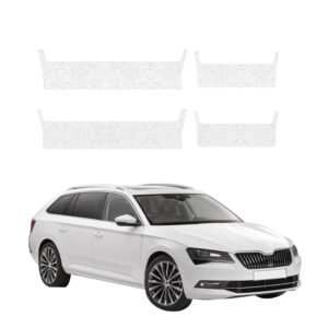 Komplektas 4w1 Balta techninė apsauginė danga slenksčiams Skoda Superb 3 Combi (2015-2019) GRIZZ HeavyDuty White