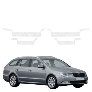 Komplektas 4w1 Balta techninė apsauginė danga slenksčiams Skoda Superb 2 universalas (2009-2013) GRIZZ HeavyDuty White