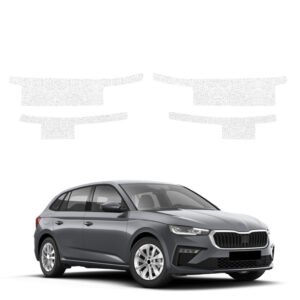 Komplektas 4w1 Balta techninė apsauginė danga slenksčiams Skoda Scala (2023-2026) GRIZZ HeavyDuty White