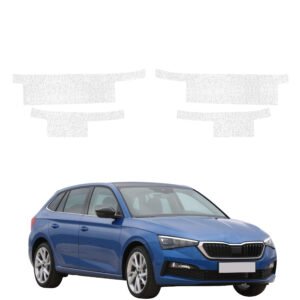 Komplektas 4w1 Balta techninė apsauginė danga slenksčiams Skoda Scala (2019-2023) GRIZZ HeavyDuty White