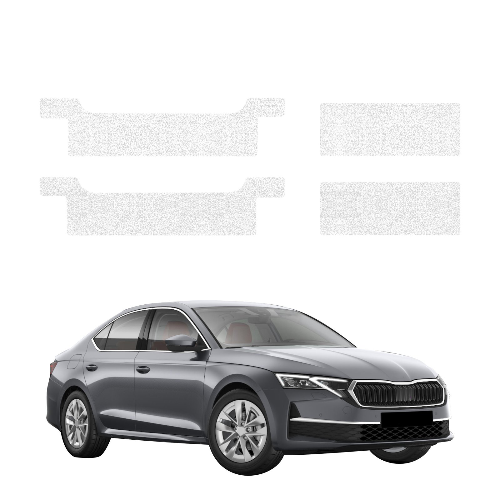 Komplektas 4w1 Balta techninė apsauginė danga slenksčiams Skoda Octavia 4 hečbekas Facelifting (2024-2026) GRIZZ HeavyDuty White