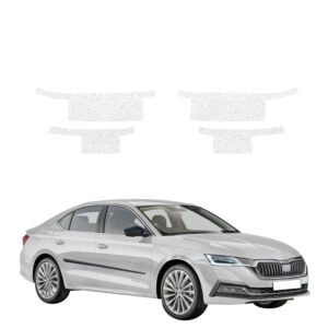 Komplektas 4w1 Balta techninė apsauginė danga slenksčiams Skoda Octavia 4 hečbekas (2019-2024) GRIZZ HeavyDuty White
