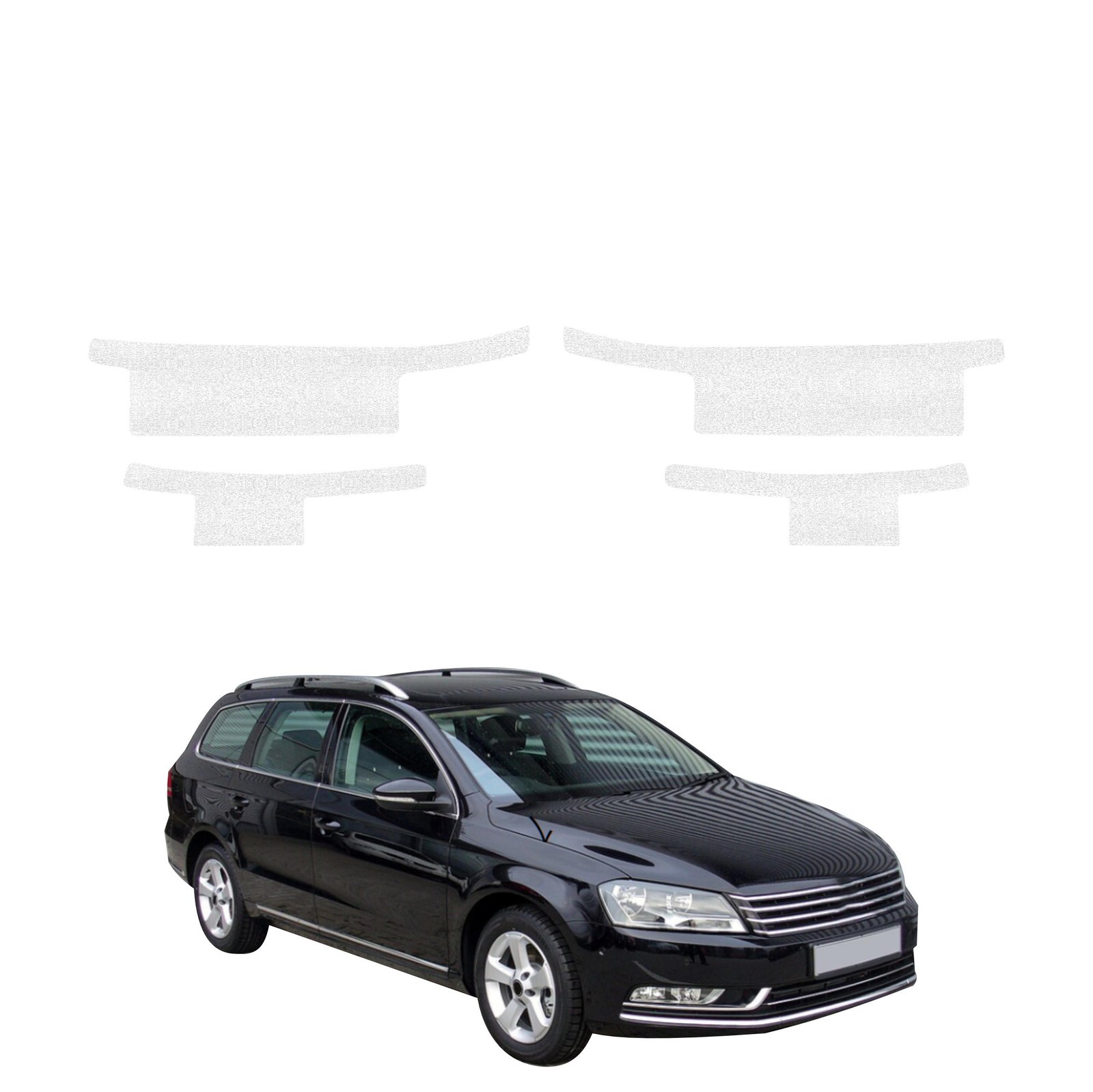 Komplektas 4w1 Balta techninė apsauginė danga slenksčiams Volkswagen Passat B7 Variant (2010-2014) GRIZZ HeavyDuty White