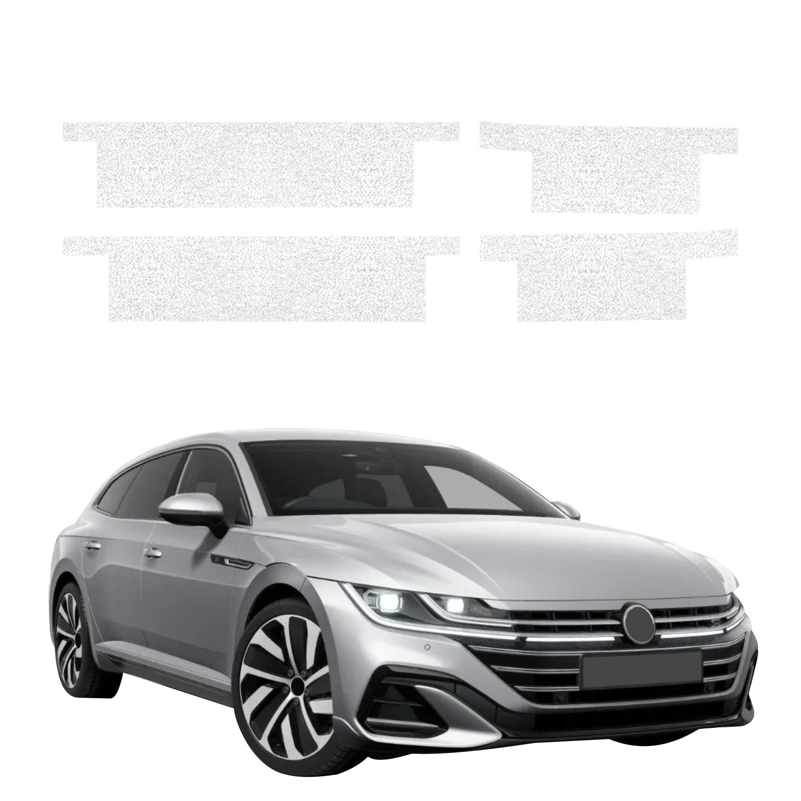 Komplektas 4w1 Balta techninė apsauginė danga slenksčiams Volkswagen Arteon (2024-2025) GRIZZ HeavyDuty White