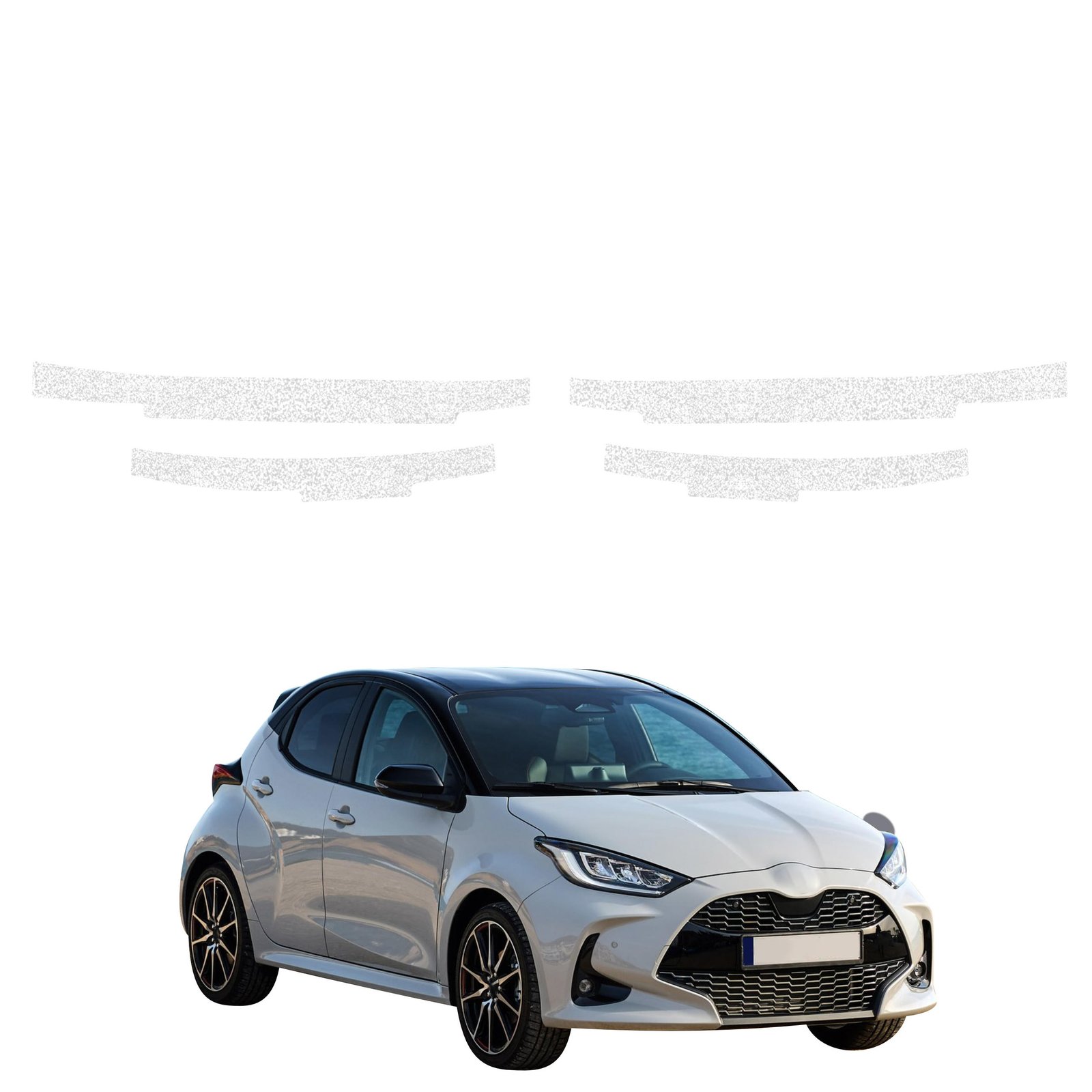 Komplektas 4w1 Balta techninė apsauginė danga slenksčiams Toyota Yaris HEV (2020-2026) GRIZZ HeavyDuty White