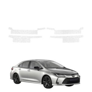 Komplektas 4w1 Balta techninė apsauginė danga slenksčiams Toyota Corolla Sedan (2022-2026) GRIZZ HeavyDuty White