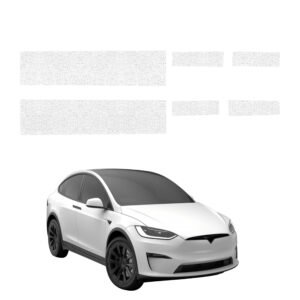 Komplektas 6w1 Balta techninė apsauginė danga slenksčiams Tesla Model X (2021-2026) GRIZZ HeavyDuty White