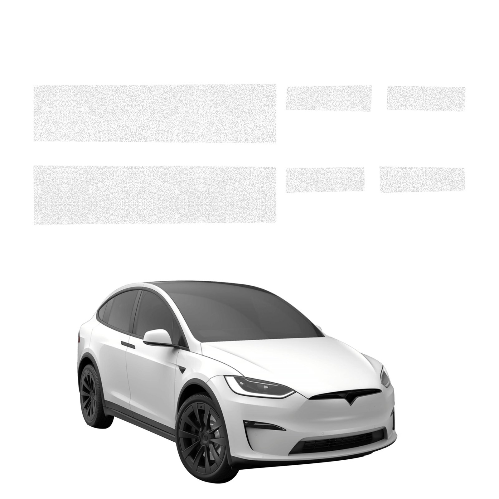Komplektas 6w1 Balta techninė apsauginė danga slenksčiams Tesla Model X (2021-2026) GRIZZ HeavyDuty White