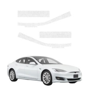 Komplektas 4w1 Balta techninė apsauginė danga slenksčiams Tesla Model S (2023-2026) GRIZZ HeavyDuty White