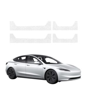 Komplektas 4w1 Balta techninė apsauginė danga slenksčiams Tesla Model 3 (2021-2025) GRIZZ HeavyDuty White