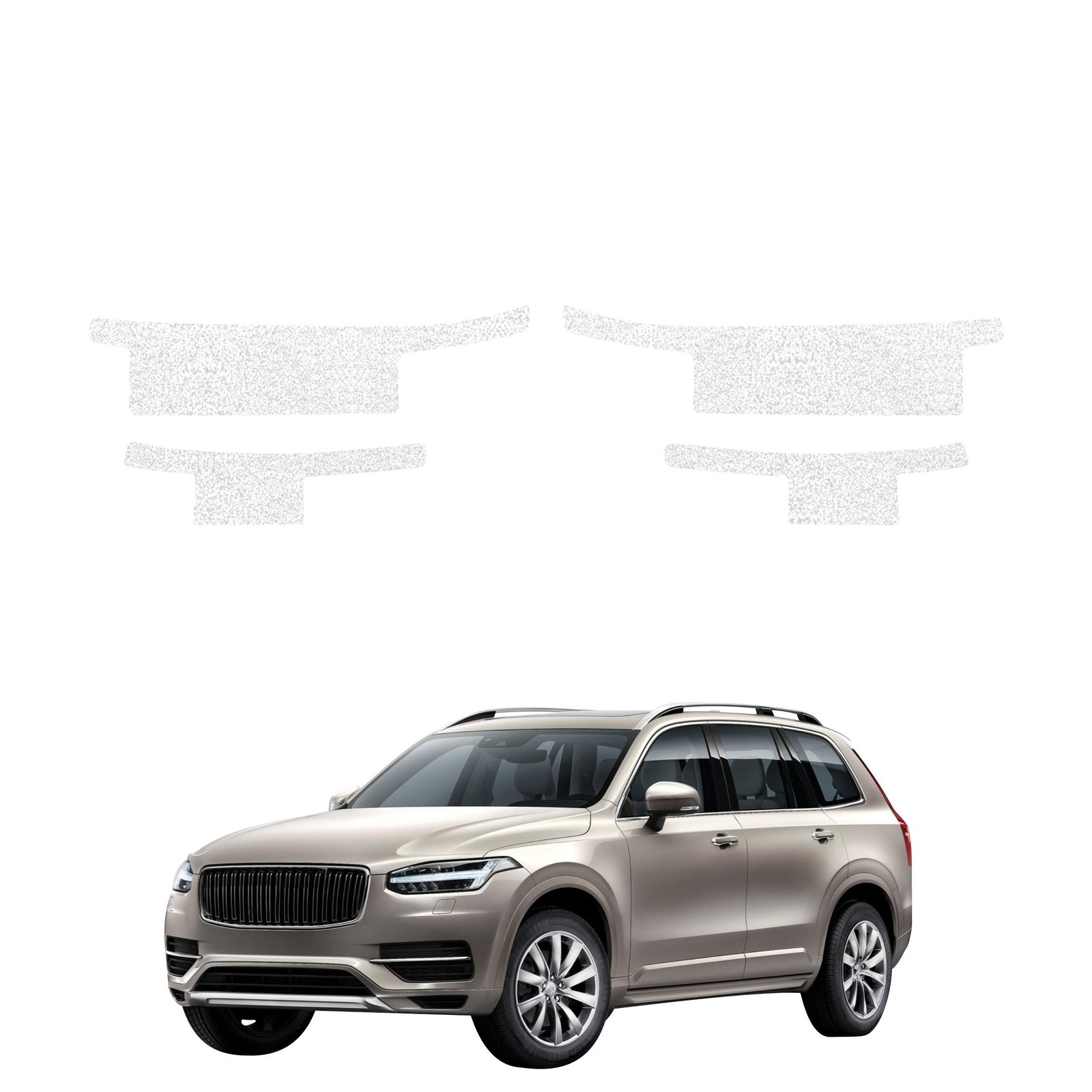 Komplektas 4w1 Balta techninė apsauginė danga slenksčiams Volvo XC90 (2015-2020) GRIZZ HeavyDuty White